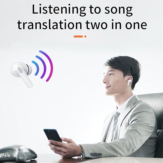 Y113 Language Translator Earbuds, 144 Language Translator Device with Speakers, Bluetooth Noise Reduction Translator Device for Travel & Business, Fit for OS X Android