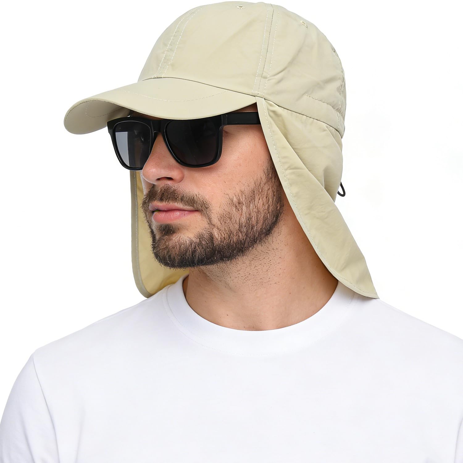 EINSKEY Czapka przeciwsłoneczna UPF 50+, wodoodporna, pakowalna, uniseks z klapką na szyję, na plażę, golf, wędrówki, wędkowanie, bieganie, uniwersalny rozmiar