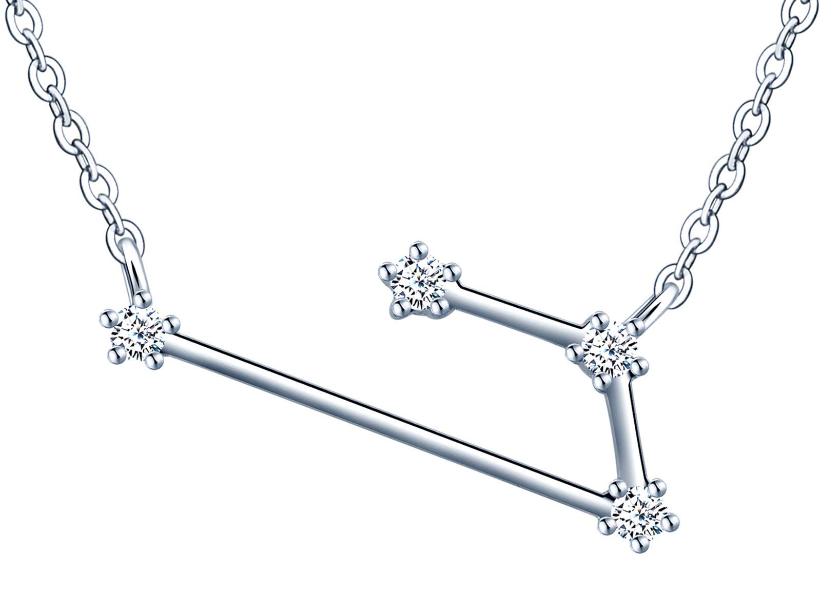 Unendlich U Infinite U-Collar de doce constelaciones S925 Cadena de clavícula de circonita de plata esterlina Ligero y lujoso para amigos para amantes