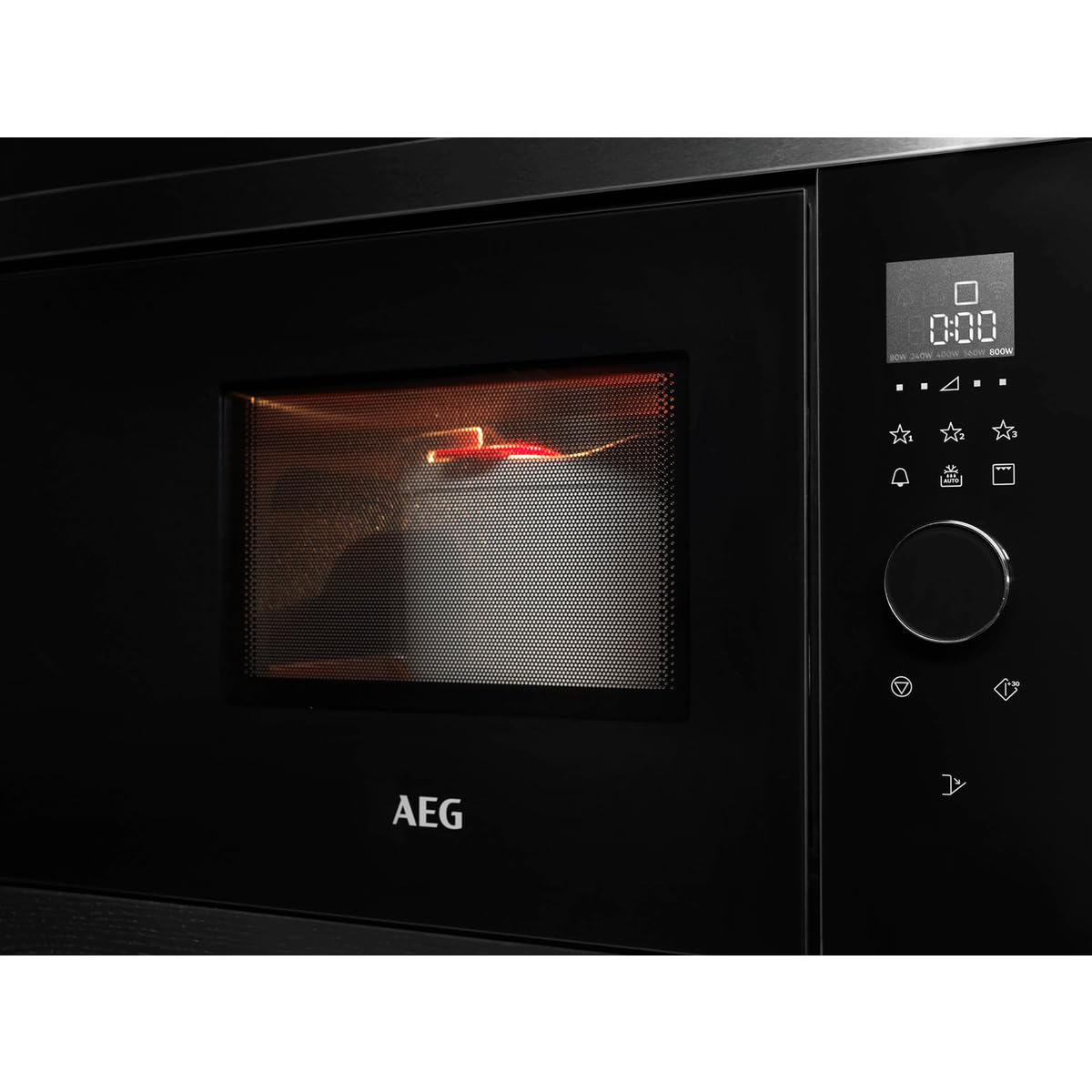 AEG MBB1756SEM Mikrowelle (Einbau)// 59.4 cm/Einbaufähiges Mikrowellengerät/Bedienung über Touch Control/Edelstahl mit Antifingerprint