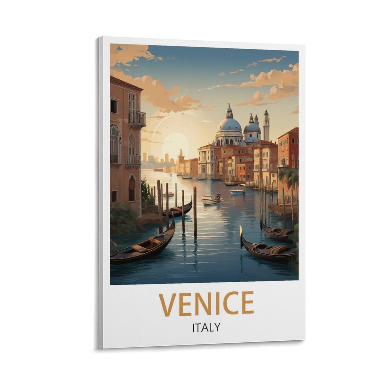 LHJOIUN Venice Italy Vintage Travel Posters 16x24inch(40x60cm) Art Canvas Print For Living Room Bedroom Home Decoration Modern Art