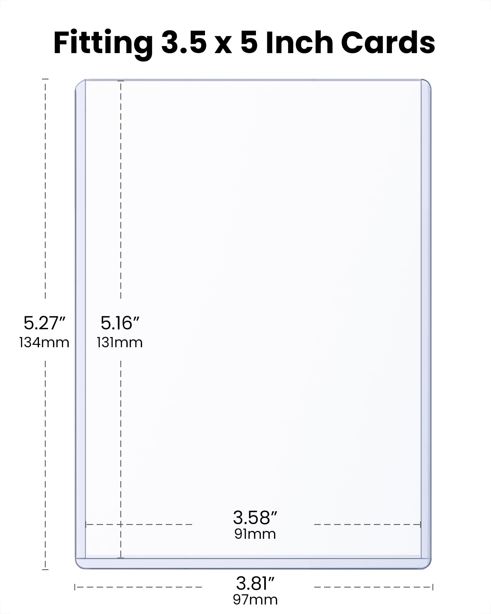 HYARUAT 3.5x5 Toploader - Semi-Rigid Plastic Sleeves, Clear Protectors for Transformer Characters, Oversized MTG & TCG Trading Cards (25-Pack)