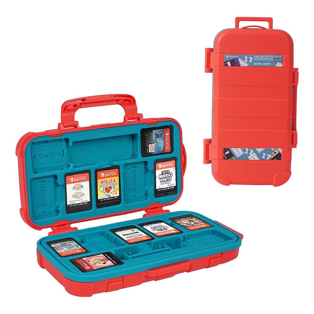 LYNCA Estuche para tarjetas de juego compatible con juegos de Nintendo Switch, soporte protector para cartuchos de juegos con 23 ranuras, caja de almacenamiento portátil para tarjetas de memoria D850S