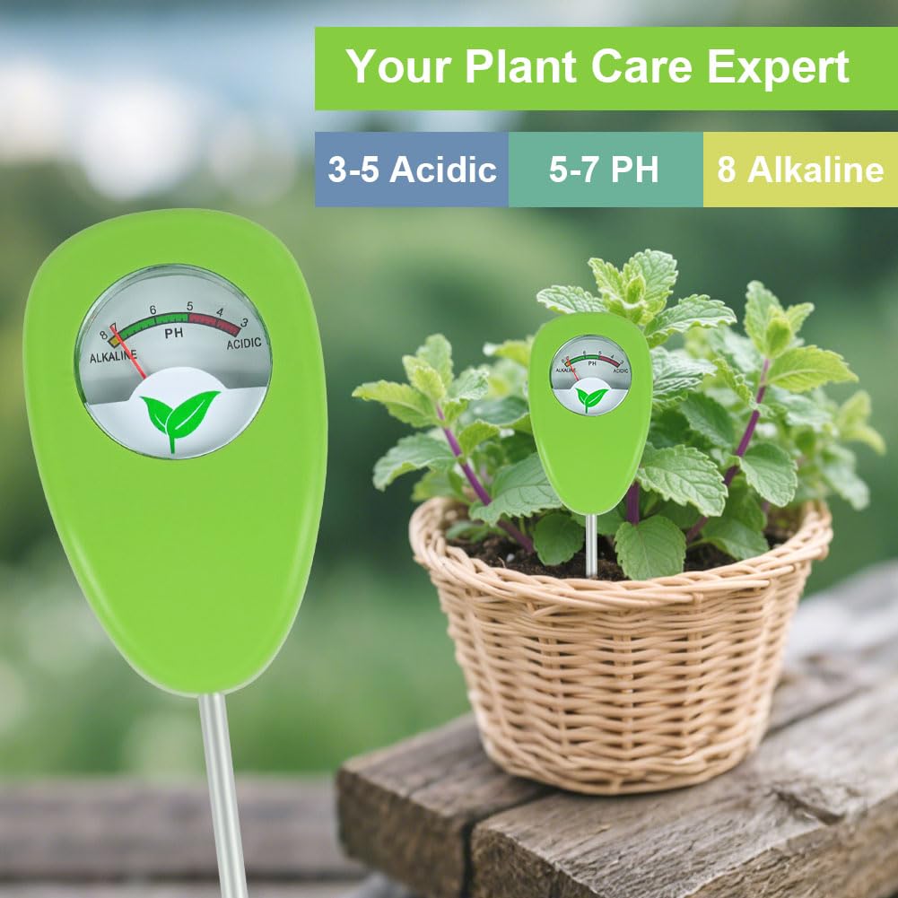 Medidor de pH del Suelo, Detector de pH de Precisión para Plantas, Medidor Portátil de pH del Suelo para el Cuidado de Jardines, Agricultura y Plantas de Interior y Exterior (No Requiere Pilas)