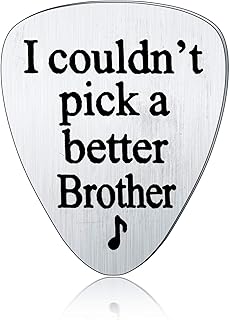 Guitar Picks Birthday Gifts for Brother - Stainless Steel I Couldn't Pick A Better Brother Guitar Pick Jewelry, Unique Birthday Gift for Musician Brother