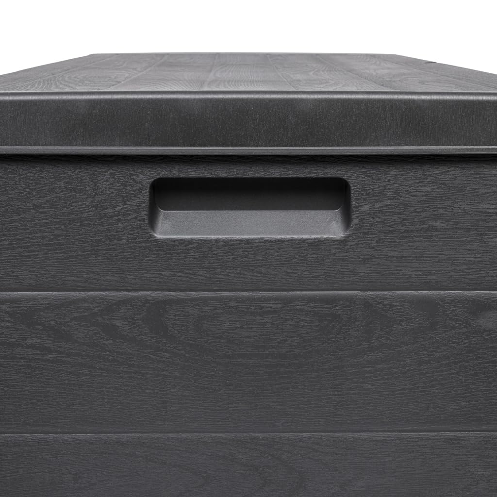 Kreher® XL Kissenbox/Gartenbox 170 Liter oder 340 Liter Nutzvolumen in moderner Holz Optik in Anthrazit! Robust, abwaschbar und einfach im Aufbau! (170 L)