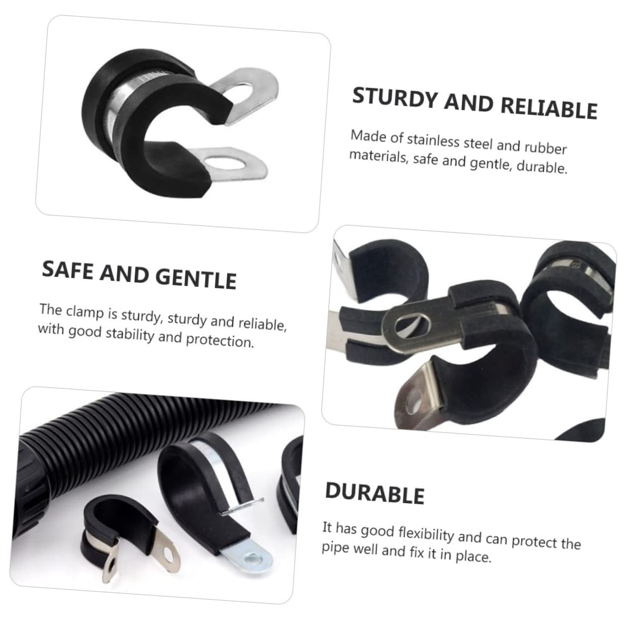 ARTIBETTER 10pcs Rubber Hose Clamp Tube Holder Drum Lamp Shade Clamp Hose Clamps Rubber Cushioned Clamps Wire Loom Clamps Rubber Cushion Clamp Connector Suite Stainless Steel