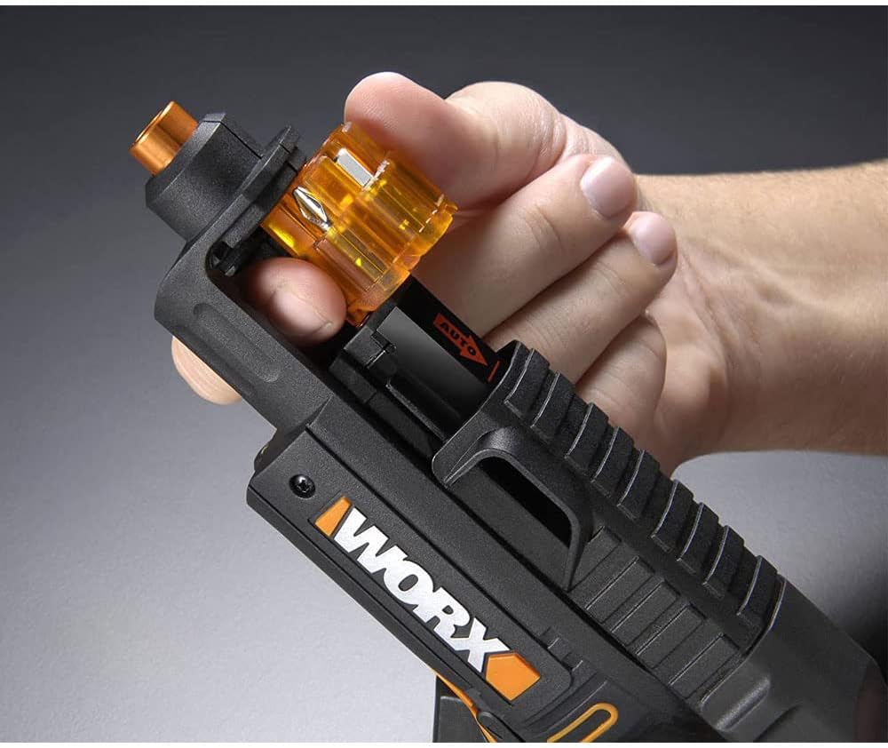 WORX WX255 | 4V Screwdriver | Automatic Bit Change | Screw Adapter | Includes Bit Kit | LED Light | Lightweight and Compact | Screwing Efficiency