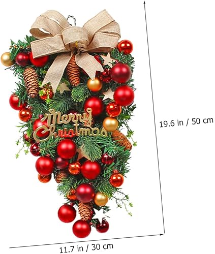 Miniatura 3 de BESTOYARD Decoración de Navidad con aguja de pino, adornos para decoración de corona, guirnalda para puerta delantera, lágrima para puerta,