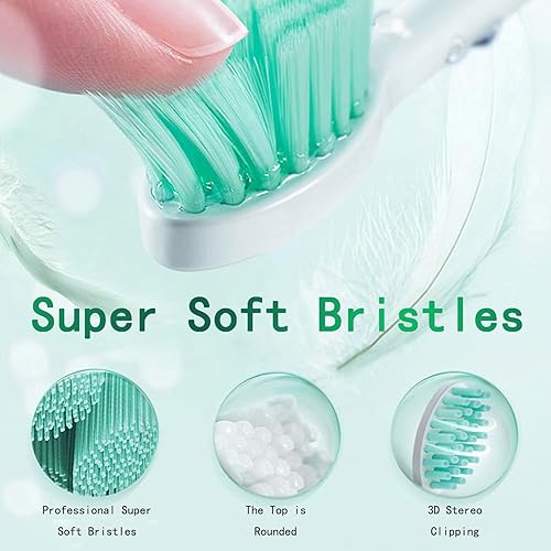 Miniatura 3 de TETHBY Cepillo de dientes eléctrico con 8 cabezales de cepillo de dientes cepillos de dientes recargables sónicos 6 modos opcionales cepillos de