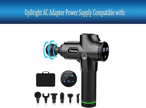 Miniatura 2 de UpBright Nuevo adaptador global de 25.2 V ACDC compatible con Farsaw Modelo 18650 Pistola de masaje Masajeador de percusión de tejido profundo DC en