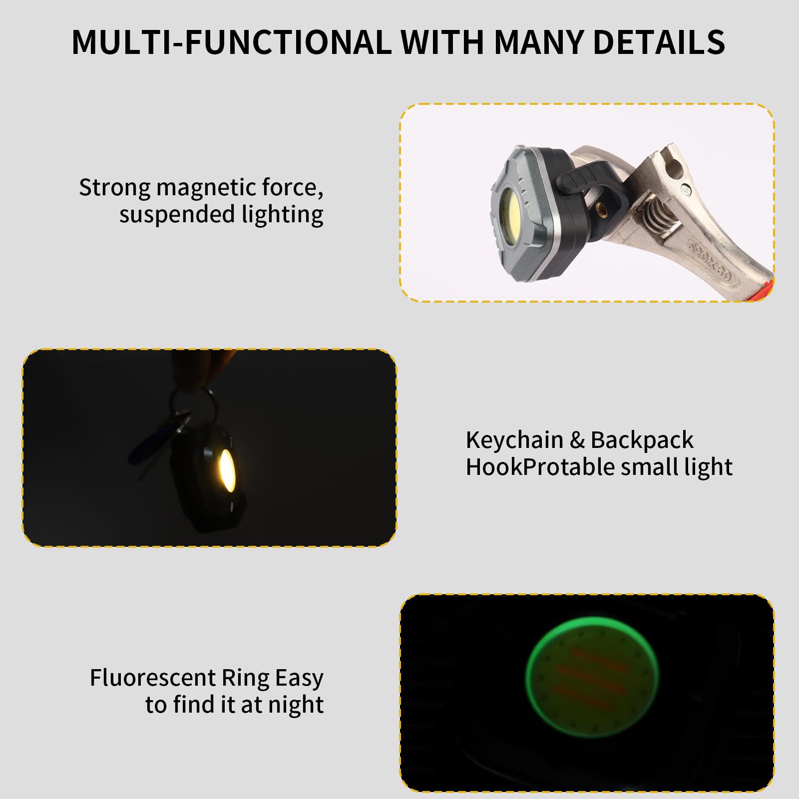 Torcia Led Potente Professionale, Mini Torcia LED Ricaricabile LM500 Magnetica con 6 Modalità, Lampada di Portatile IP44 Impermeabile, Flashlight per Campeggio Escursionismo Emergenze