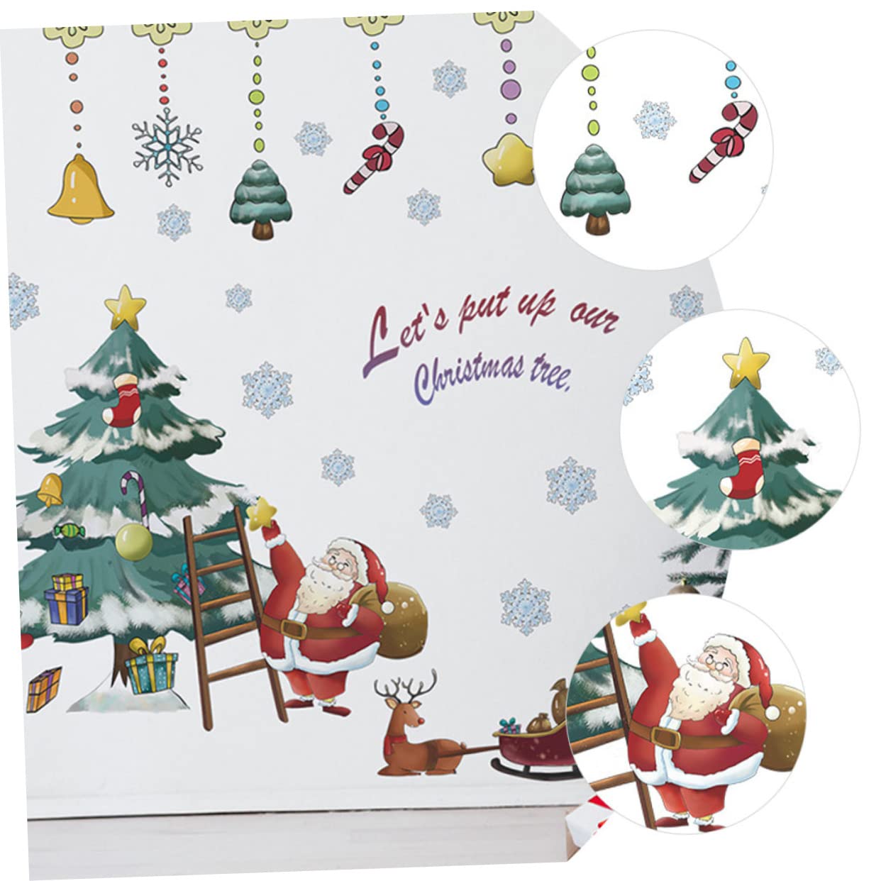 HOMSFOU 8piezas Pegatinas De Ventana Para Navidad Decorativas y Reutilizables Para Ventanas Espejos y Puertas De Para Fiestas y Celebraciones