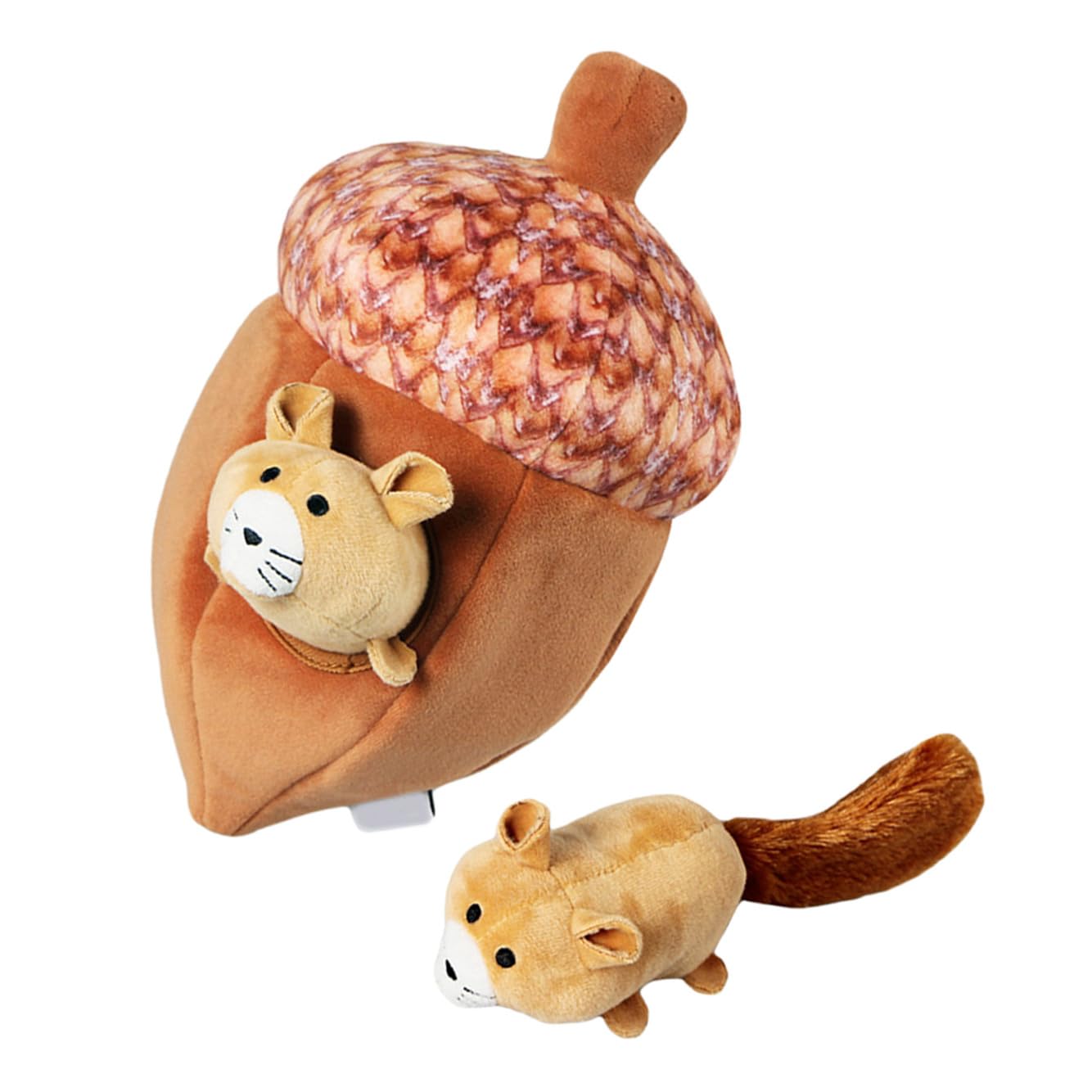 ibasenice 1ensemble Jouet Interactif Peluche pour Chien Squeaky Toy Écureuil Noix pour Mastication Réduit Ennui Et Objets Maison