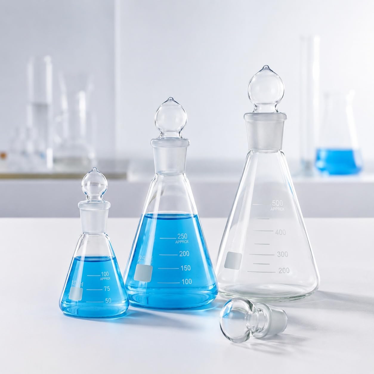 Erlenmeyerkolben mit Glasstopfen und Schliff Laborkolben-5000mL 24/29#
