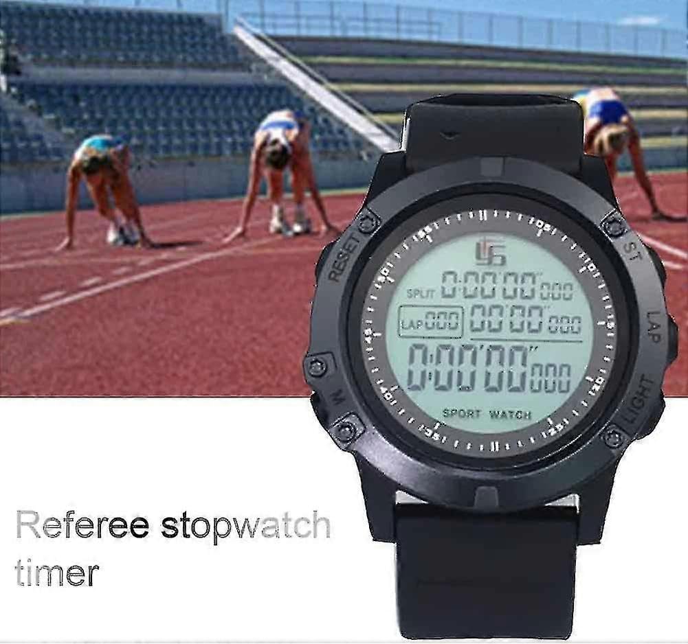Orologio da arbitro di calcio con timer, timer, luce notturna, conto alla rovescia, cronometro, insegnante di sport, grande quadrante (nero) CY