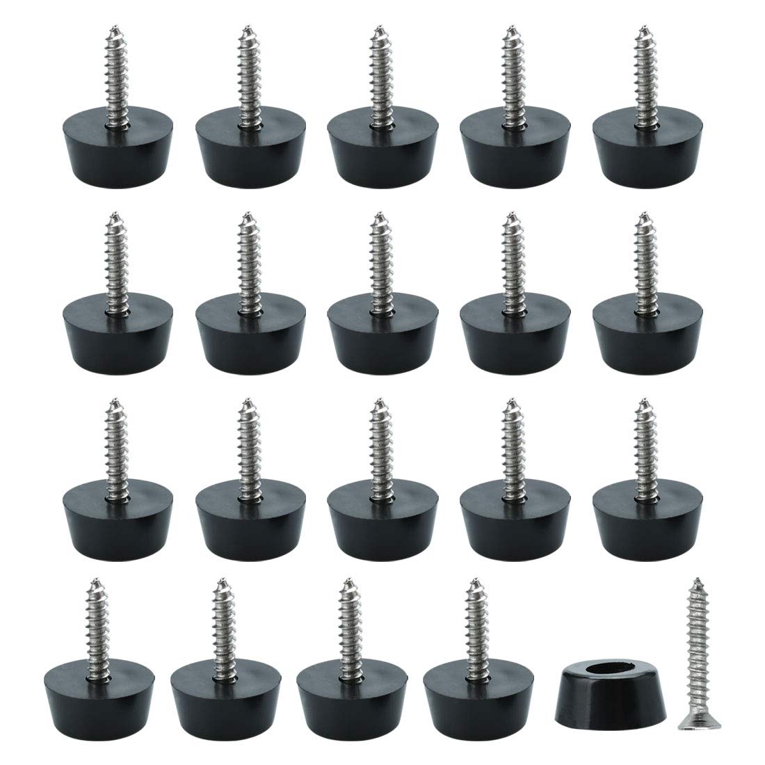 Amortiguador para muebles con tornillos, almohadillas de goma antideslizantes de 20 piezas