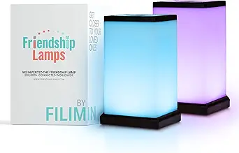 Friendship Lamp® by Filimin Set of 2 Long Distance Touch Lamps – WiFi Connected, Long Distance Gifts, Touch Activated Table Lamp, Long Distance Friendship Gifts, LED Light - Modern