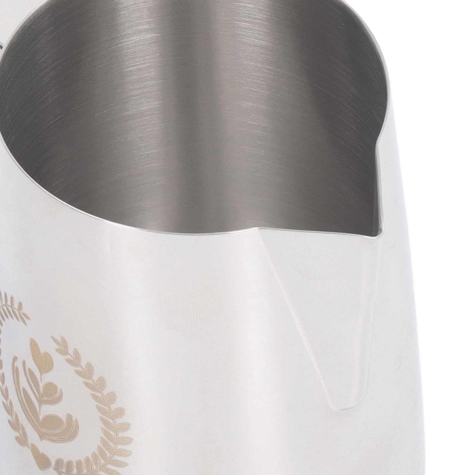 Akozon Apto para Jarra de Espuma, Jarra de 600 Ml, Taza de Espuma de Leche de Acero Inoxidable 304 de Grado Alimenticio con Pico de águila para Latte Art y Preparación de café (Color Original)