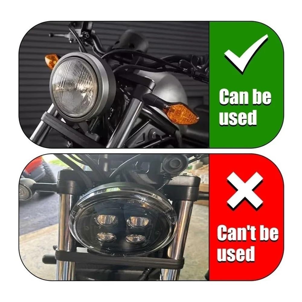 Aileron Aérodynamique Carénage Carénage De Phare AV&Ant Moto pour Rebel CMX 500 300 CMX300 CMX500 2017-2024, Accessoires Protection Pare-Brise