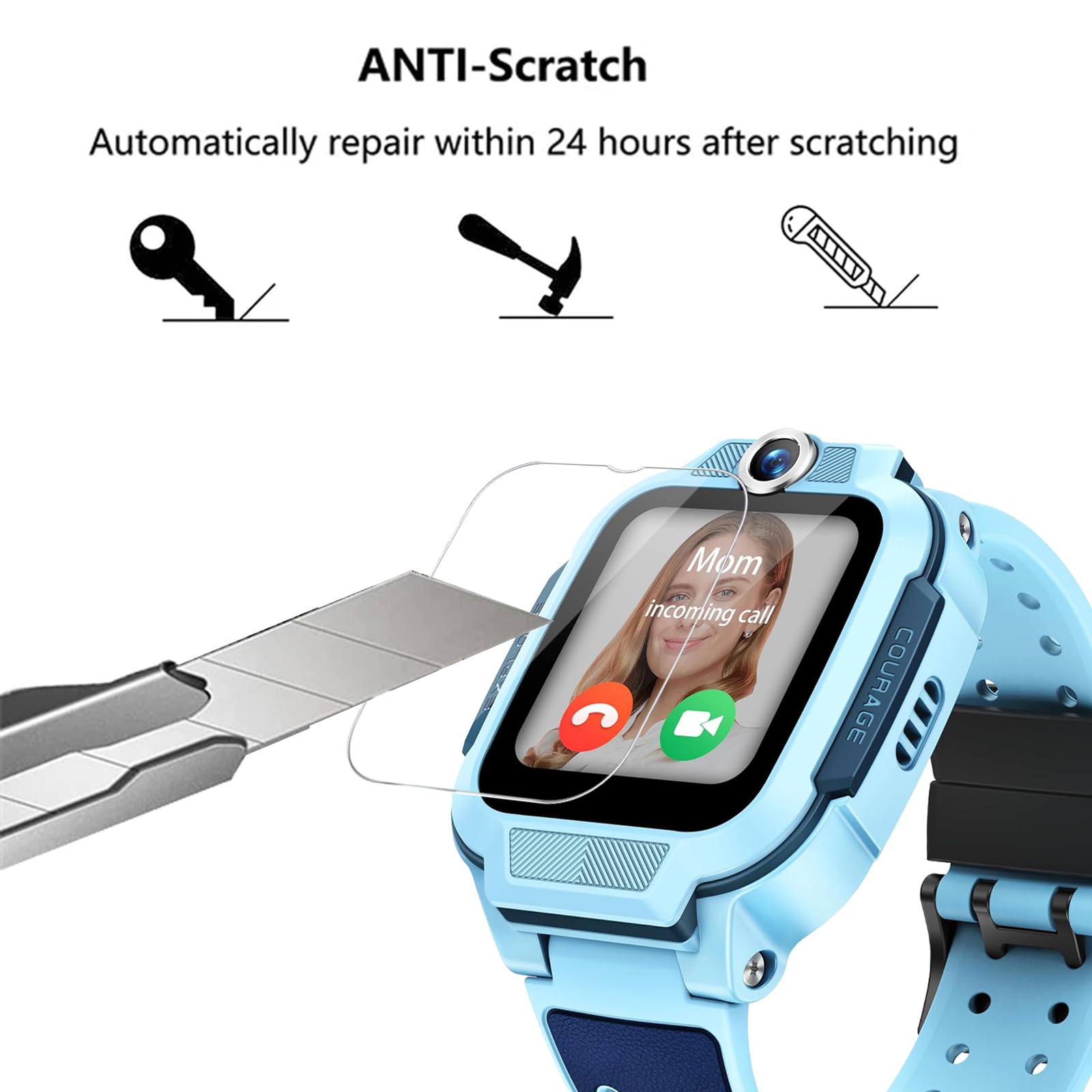 Folia ochronna do zegarka imoo Watch Phone Z3, folia ochronna na wyświetlacz, przezroczysta HD [odporna na zarysowania], szkło ochronne, wysoka twardość, pełne pokrycie, folia pancerna do