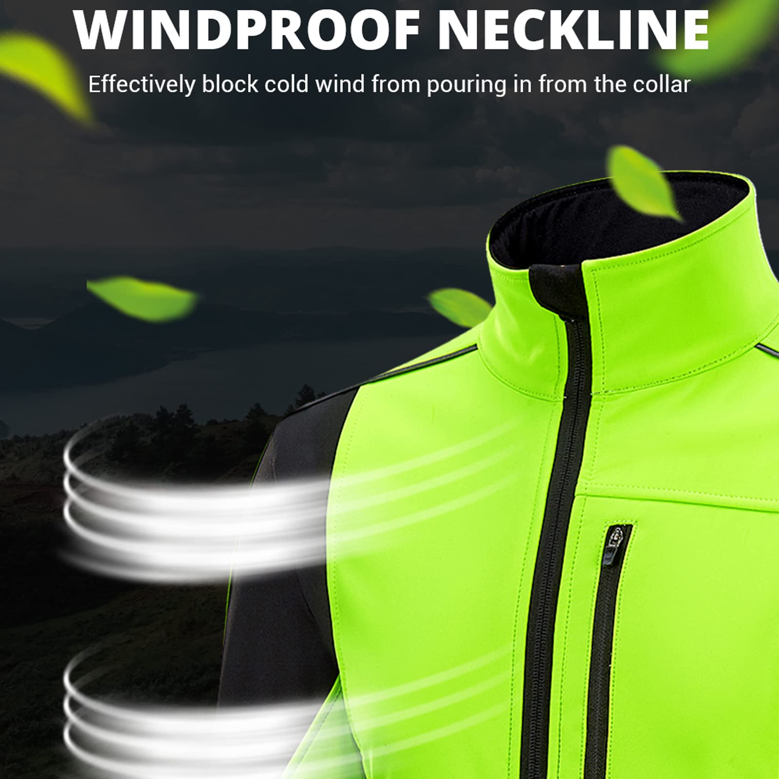 DZQUY Giacca da Equitazione Giacca da Moto Impermeabile Antivento Fleece Fleece Long Jersey Giacca da Ciclismo Adatto per Viaggiare in Bicicletta in Esecuzione,Verde,XXL