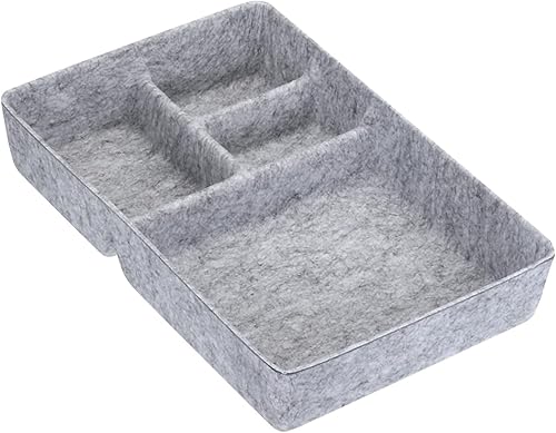Miniatura 3 de PATIKIL Organizador de cajones de fieltro, 4 compartimentos, bandeja organizadora de cajones de almacenamiento de escritorio para maquillaje,