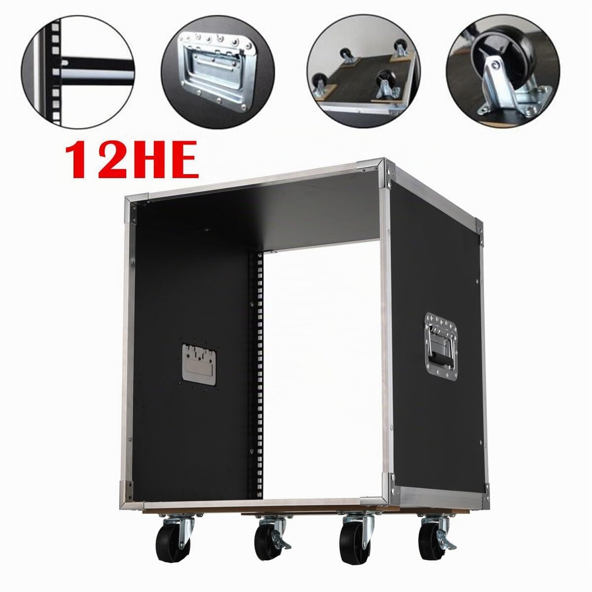 Armadio per Server Rack da 12 U 19 Pollici, con 4 Ruote, 500 x 500 x 530 mm per reti, Nero Computer e Server Racks