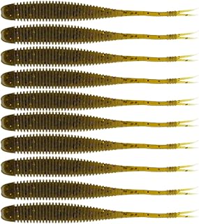 BAITFUEL Flat Sided Shad Infused with Supercharged X55 Formula Gel: Fish Scent Technology with Powerful Attractants | 3.5-Inch, Green Pumpkin (PN: X77505)