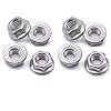 Libertyyouxiangongsi M10 1.0mm Pitch Stainless Steel Flange Nut, 8 Pieces