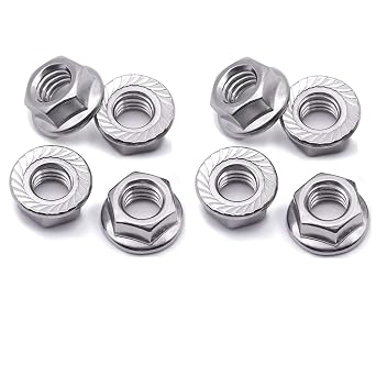 8 M10 x 1.0mm Pitch Metric fine Pitch 304 Stainless Steel Hexagonal Flange Nuts