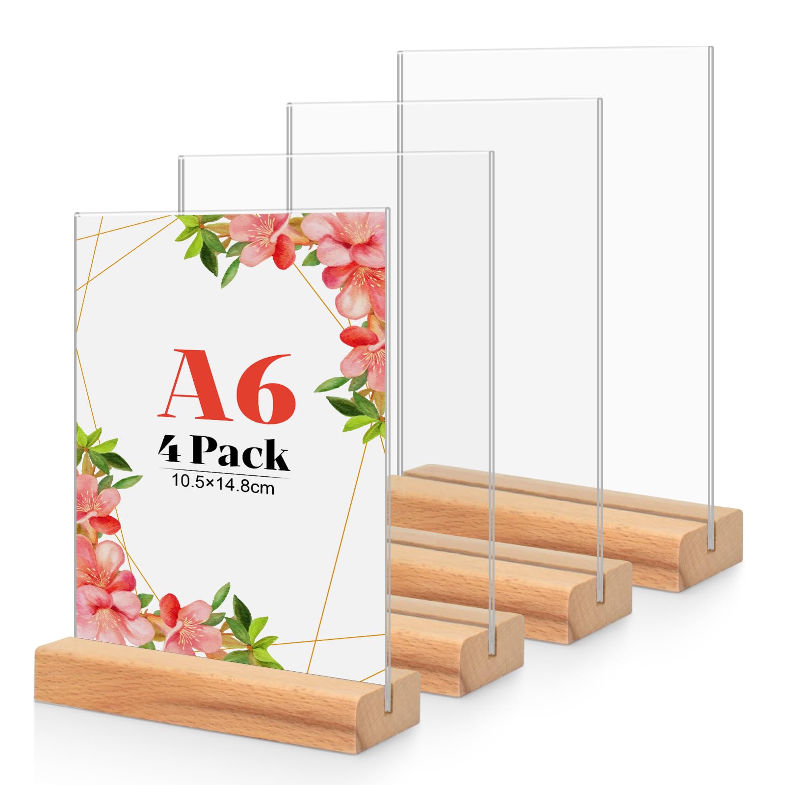 6 Espositori Da Tavolo In Acrilico A4 | Supporti A T Trasparenti Double Face Per Menu, Cartellini Prezzi E Locandine | Forhandy