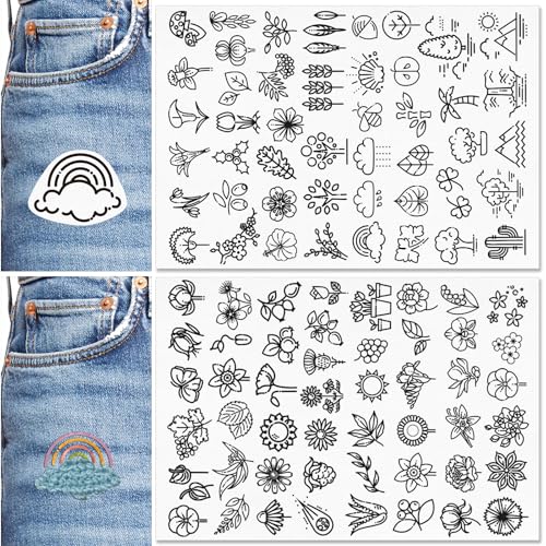 La Mejor Recopilación de Patrones y plantillas los 10 mejores. 46 Patemby - Estabilizadores de bordado solubles en agua, papel de bordado para pegar y puntar, lavar con diseños de patrón preimpresos, plantillas de transferencia para amantes de...