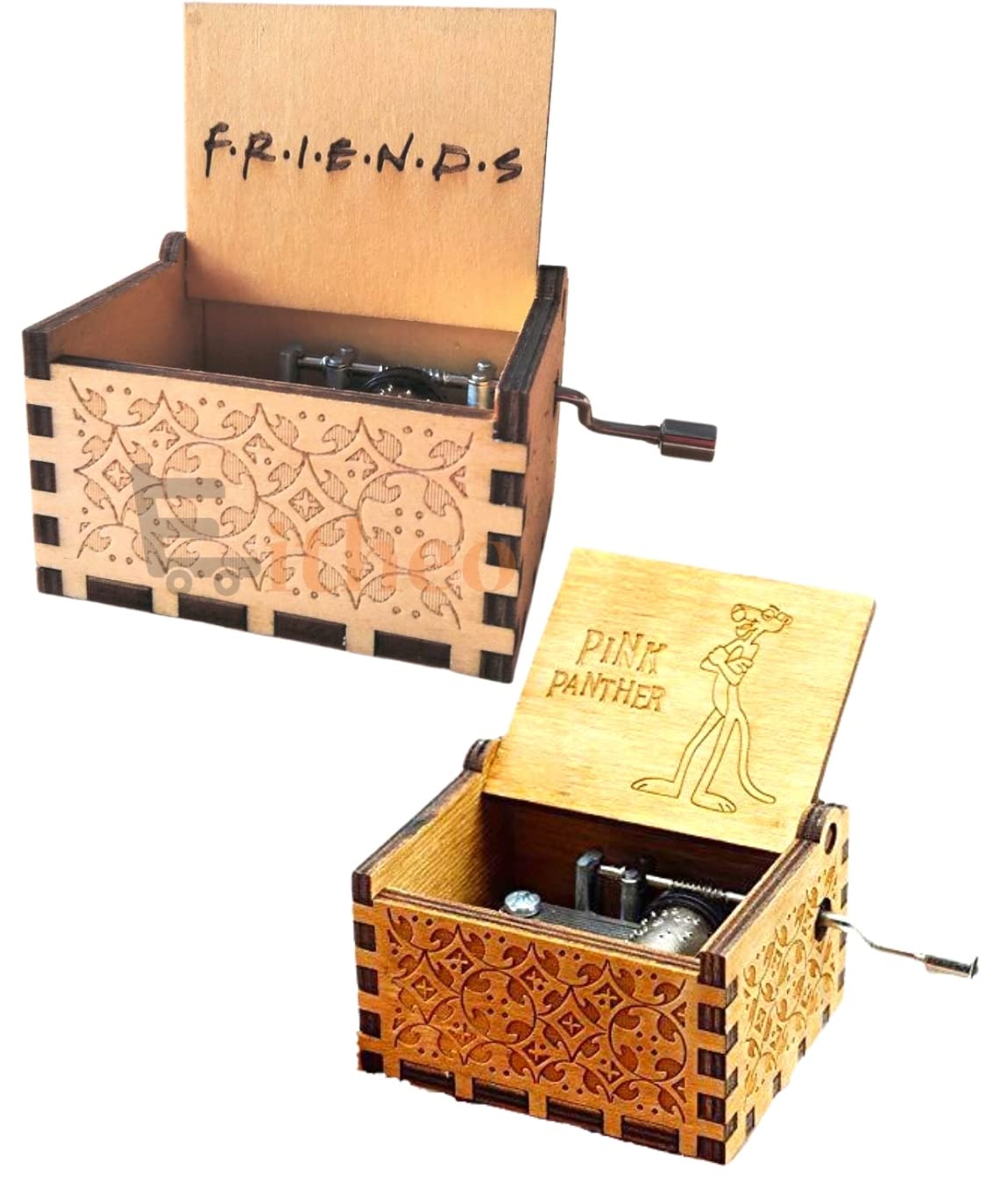 EITHEO Antique Wooden Hand Crank Music Box Gift _ Music Box Friends & Pink Panther (Friends & Pink Panther Pack of 2) (B09Z7ZGJVC) Amazon Price History, Amazon Price Tracker