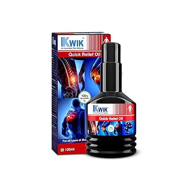 OZONE KWIK Pain Relief Oil with Cinnamomum & Mahanarayan Oil | Ayurvedic Pain Relief Oil | For Joint, Back, Knee, Shoulder & Muscle pain | 120ml (Pack of 1)