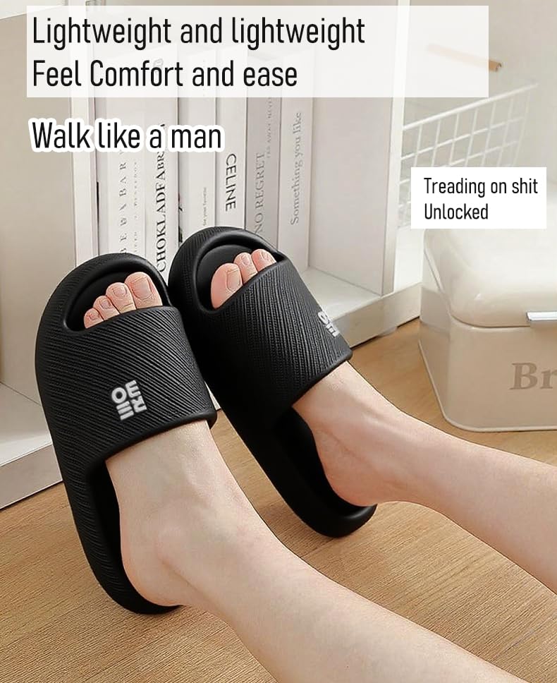 Bathroom Slippers for Men Women,Shower Shoes Thickened,Slippers Indoor Home Beach Non Slip Anti-Slip Quick Drying Pool Slides,Black2