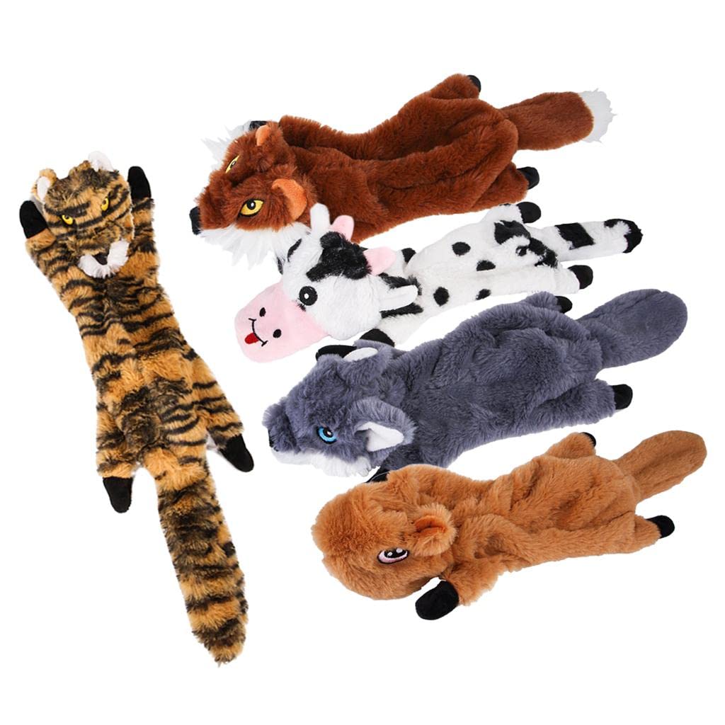 Lot de 5 jouets couineurs pour chien sans rembourrage