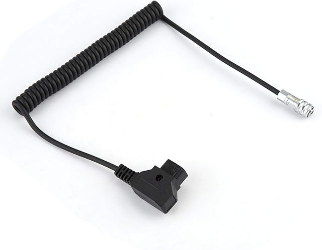 Coiled Cord Power Cable, Female Coiled Power Cable Adapter Ultralight Black BMPCC4K Female Connector for Power Supply