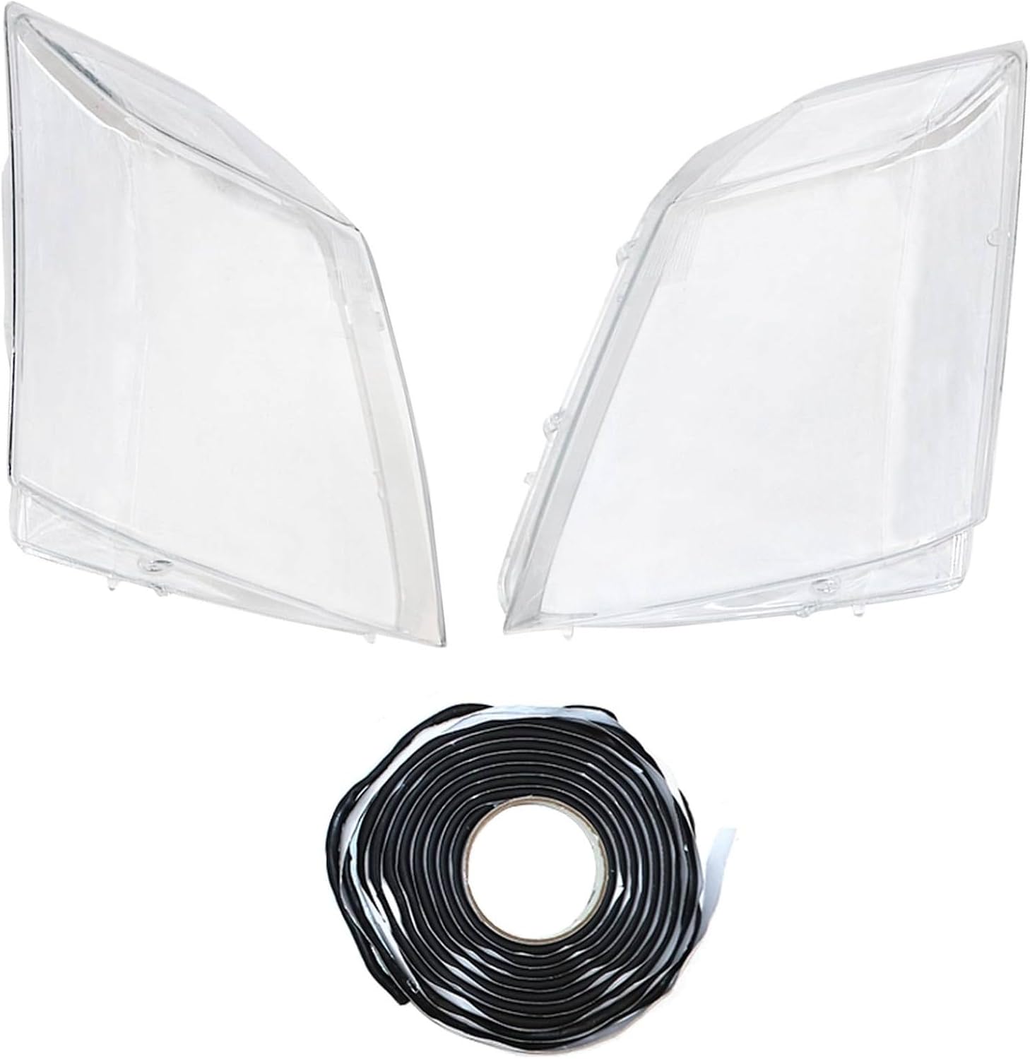 FZJDSD 1 Pair Clear Headlight Lens Cover and Glue Compatible with Cadillac CTS 2008 2009 2010 2011 2012 2013