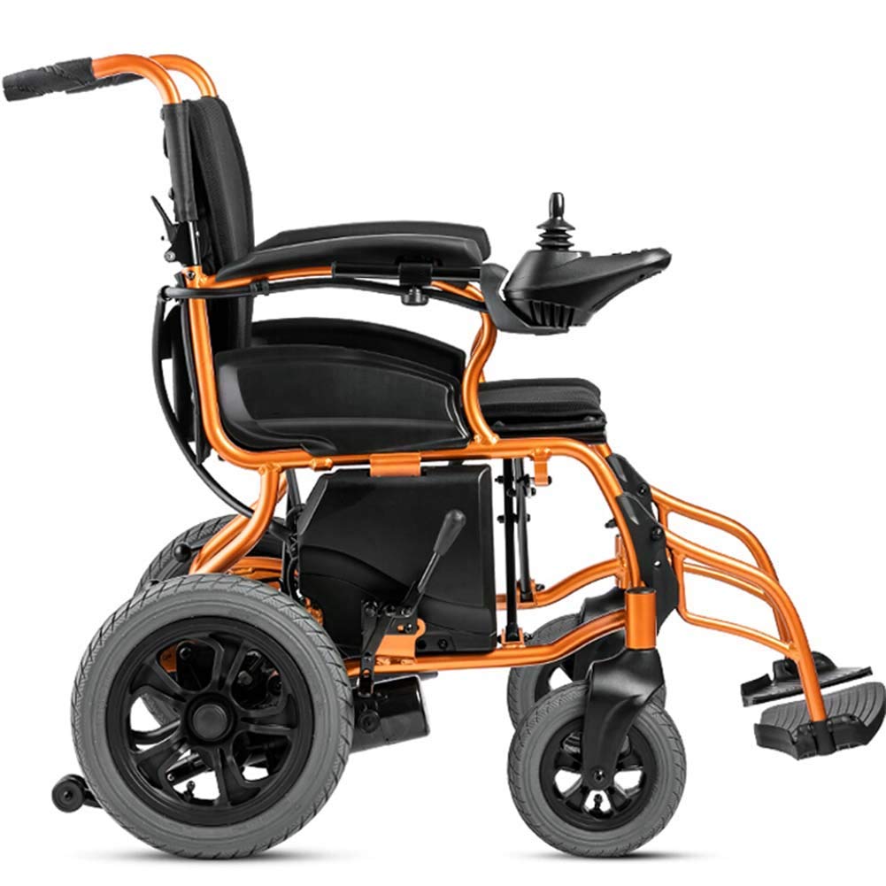 Silla de Ruedas eléctrica portátil, Plegable y Resistente, Ligera, con Motor y Joystick, para Movilidad Reducida, Ancho del Asiento 44 cm, Scooter, etc.