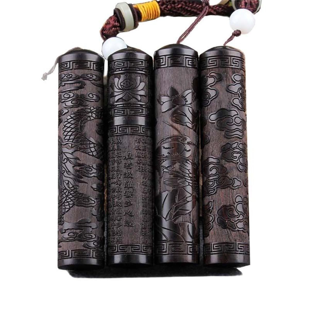 Snuff Bottle Spoon Bullet Ebony Container Portable Perfume Toothpick Case (1)