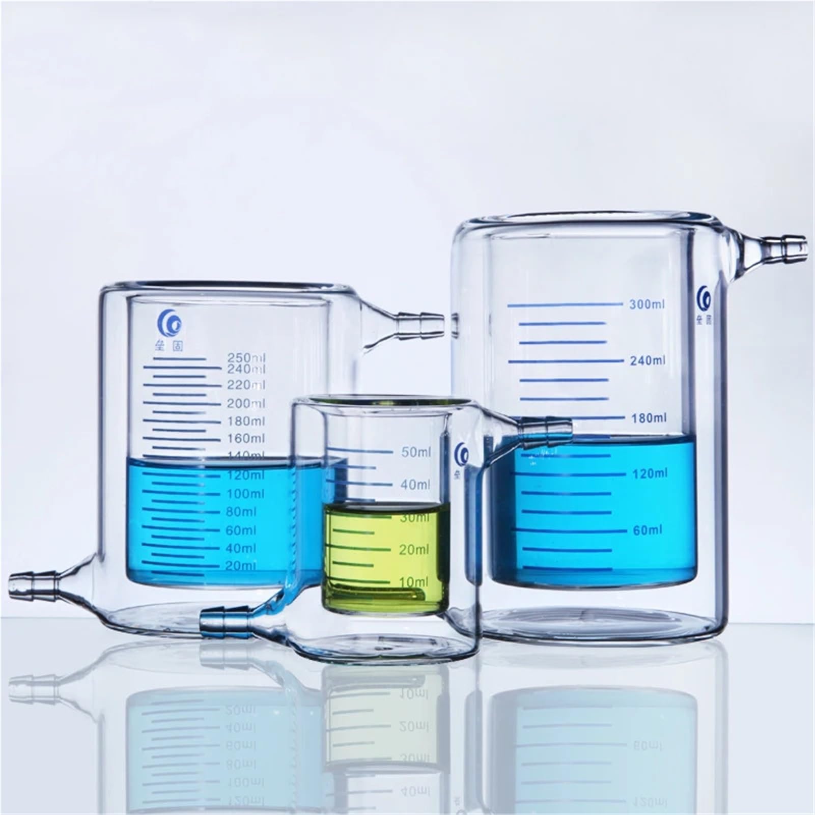 Glas Becherglas, Rundbodenkolben， Verdicken Sie doppelschichtige Bechergläser aus Borosilikatglas, photokatalytische Reaktor-Laborgeräte
