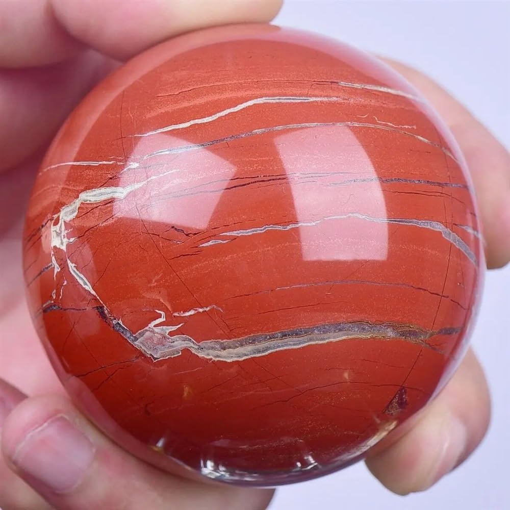 DPURPIWADY Stone Red Jasper Crystal Ball Sphere Quartz Home Decor(1300-1500g)