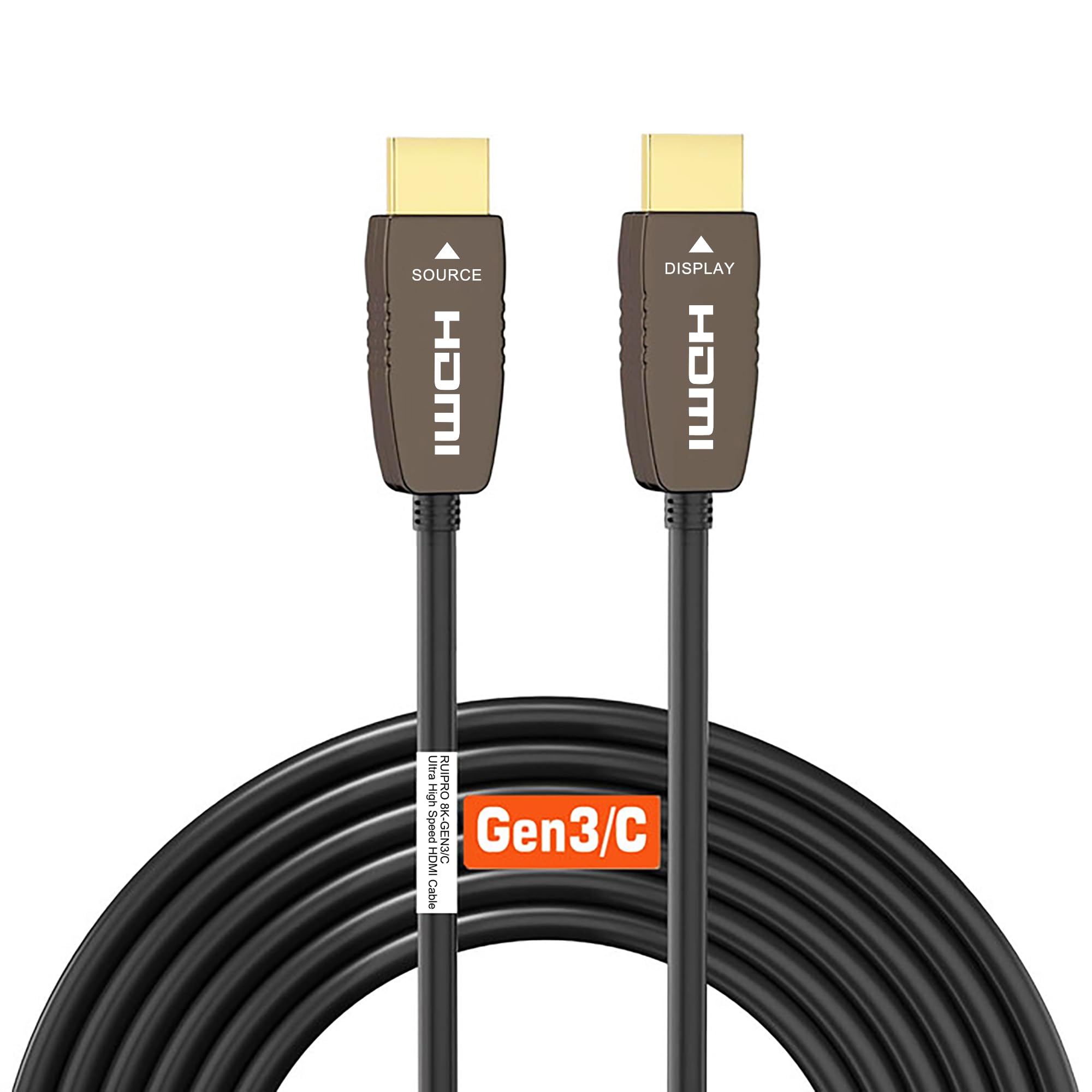 RUIPRO 8K HDMI 2.1 Certified Fibre Optic Cable CL2 Rated 15M