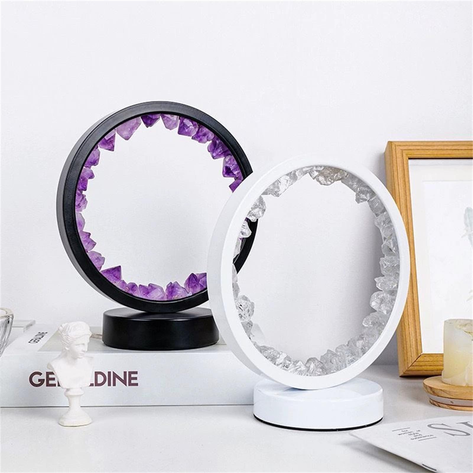 【来福】ウルグアイ産⭐️透明ラベンダーアメジスト笑口⭐️ライト⭐️龍穴⭐️N9⭐️台座付き Amazon.co.jp: 天然アメジストラウンドナイトライト、ベース付き