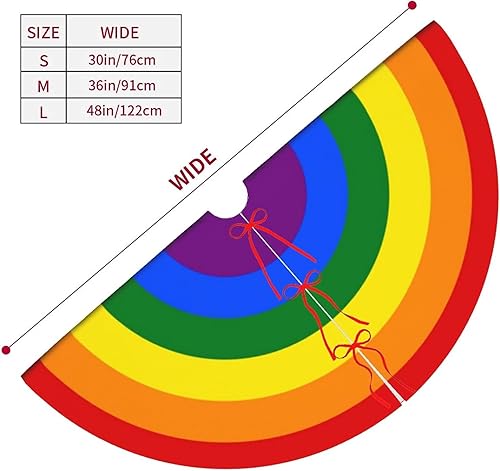 Miniatura 7 de Falda de árbol de Navidad de 36 pulgadas, con anillos de arco iris, para decoración de Navidad, vacaciones, Año Nuevo, fiesta, árbol, decoración