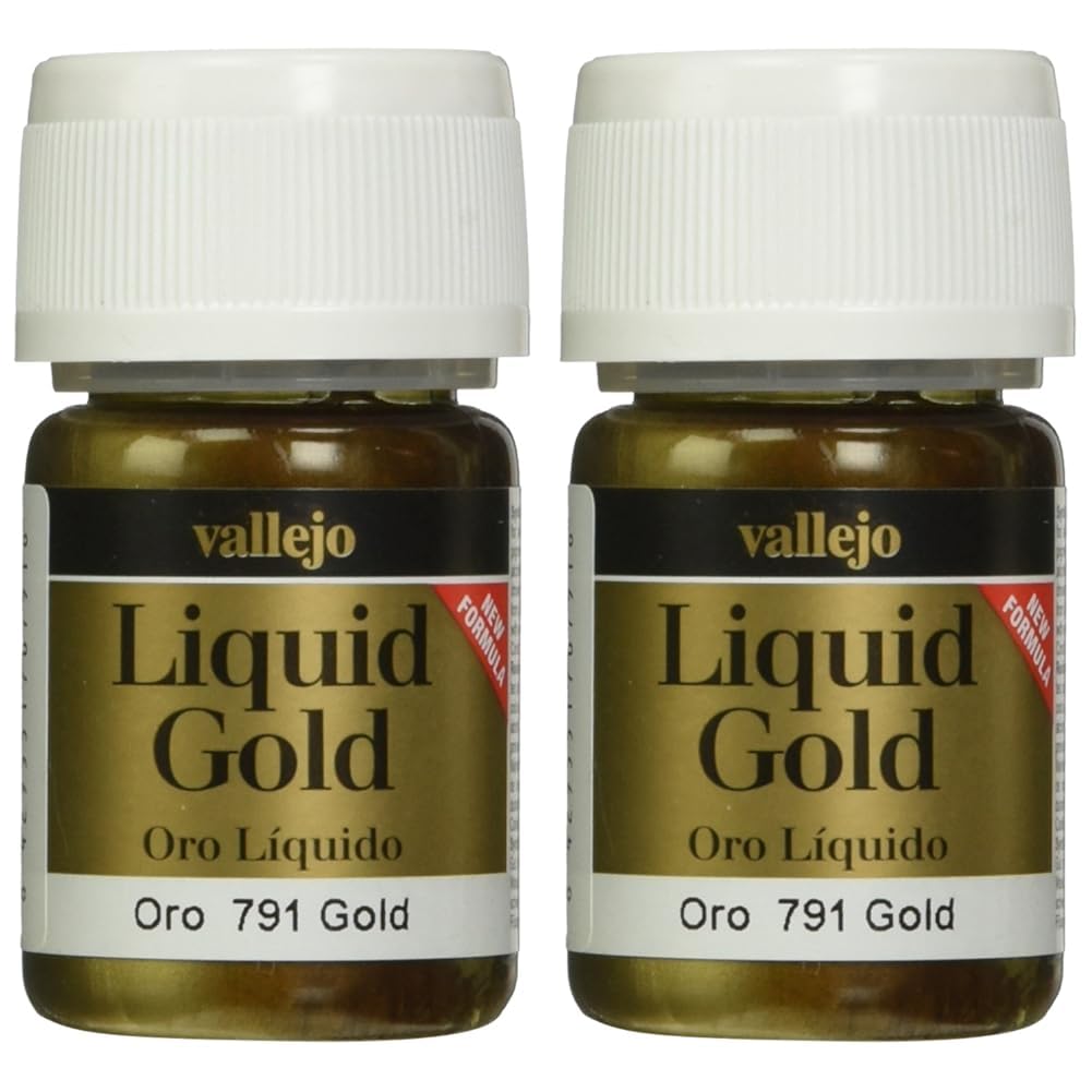 AV Vallejo Model Color -Gold 791 (Metals 35ml) Packaging May Vary (Pack of 2)