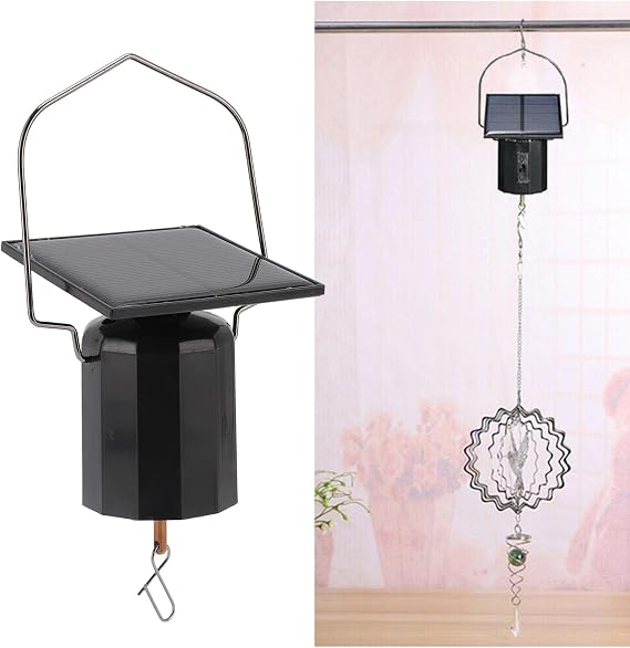 Small Automatic Turner for Wind Chimes,Solar Powered Wind Spinner Motor,IP2 Waterproof Eco Friendly Small Hanging Solar Rotating Motor for Art Ornament Wind Chimes