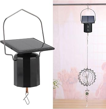 Small Automatic Turner for Wind Chimes,Solar Powered Wind Spinner Motor,IP2 Waterproof Eco Friendly Small Hanging Solar Rotating Motor for Art Ornament Wind Chimes