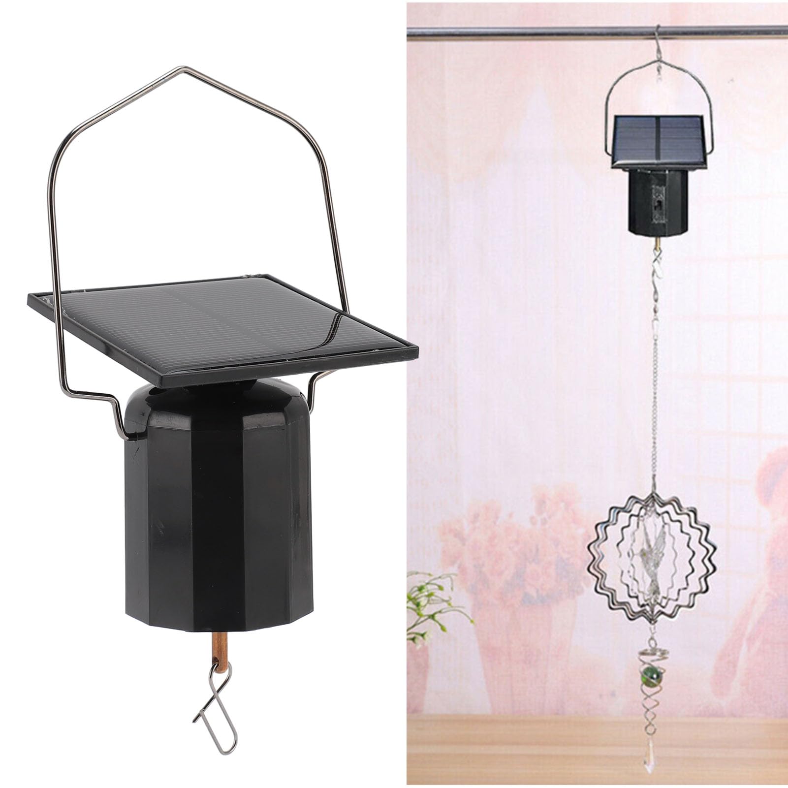 Motor Giratorio de Viento Solar, Ligero, Pequeño, Automático, Giratorio Móvil para Campanas de Viento, Exhibición Colgante, Jardín, Patio, Césped, Decoración Al Aire Libre